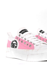 Dolce & Gabbana Portofino Kanvas Sneaker Pembe beyaz - 38